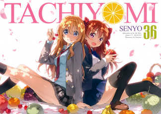 Картинка аниме unknown +другое фрукты еда девушки арт kantoku sakura chiyo miyazono kawori shigatsu wa kimi no uso gekkan shoujo nozaki-kun