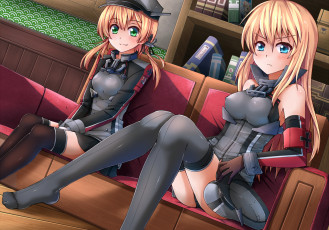 Картинка аниме kantai+collection kancolle bismarck kantai collection kaiyi девушки арт prinz eugen