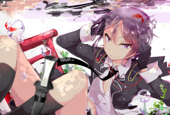 Картинка аниме unknown +другое взгляд девушка арт пузырьки