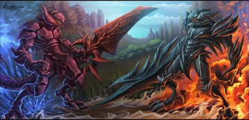 Картинка фэнтези существа огонь