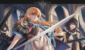 Картинка аниме pixiv+fantasia pixiv fantasia девушка блондинка арт shuang ye оружие брюнетка взгляд