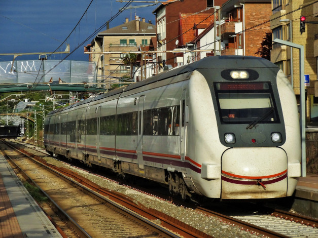 Обои картинки фото техника, поезда, состав, локомотив, рельсы, железная, дорога