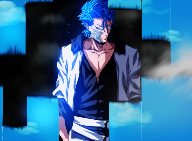Обои картинки фото аниме, bleach, лицо, мужчина, grimmjow, jaegerjaquez
