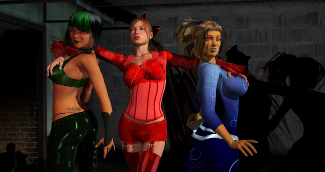 Обои картинки фото 3д графика, люди , people, фон, взгляд, девушки