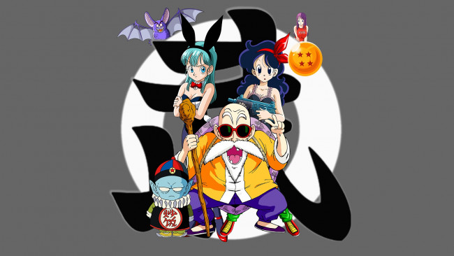 Обои картинки фото аниме, dragon ball, bulma, lunch, dragonball, muten, roshi