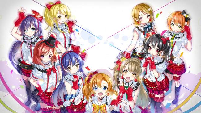 Обои картинки фото аниме, love live,  school idol project, девушки, minami, kotori, nishikino, maki, yazawa, nico, toujou, nozomi, sonoda, umi, hoshizora, rin, koizumi, hanayo, love, live, school, idol, project, ayase, eri, kousaka, honoka, kikimi