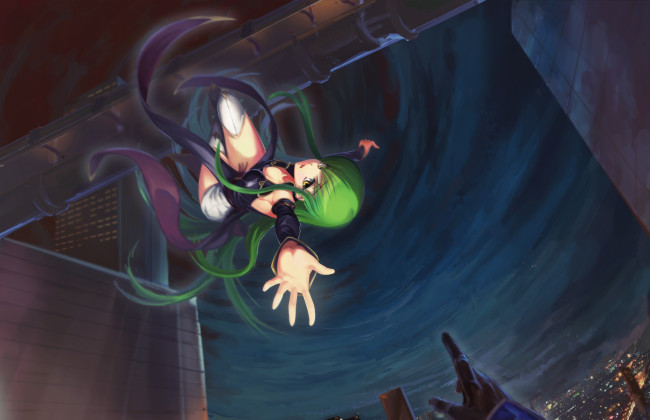 Обои картинки фото аниме, code geass, город, небо, рука, cc, code, geass, девушка, lelouch, lamperouge, ushas, арт