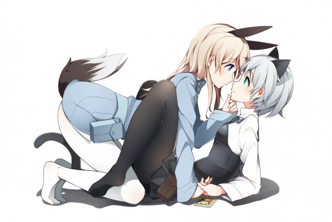 Обои картинки фото аниме, strike witches, strike, witches, sanya, v, litvyak, девушки, eila, ilmatar, juutilainen, kinakomoti