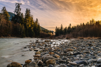 Картинка природа реки озера закат камни река