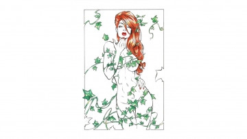 Картинка рисованное комиксы фон плющ девушка взгляд