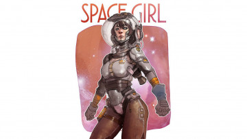 Картинка рисованное комиксы скафандр взгляд фон девушка