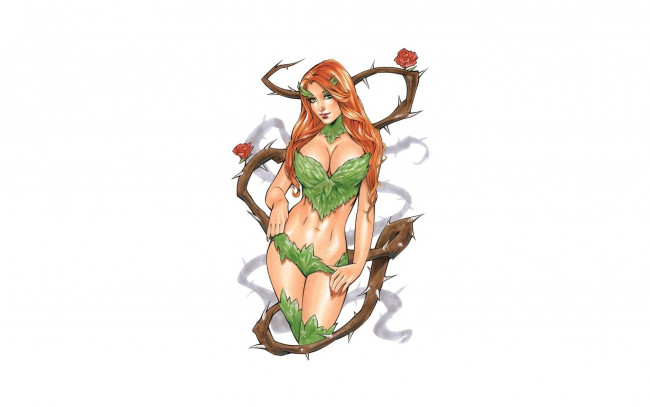 Обои картинки фото рисованное, комиксы, роза, взгляд, фон, девушка