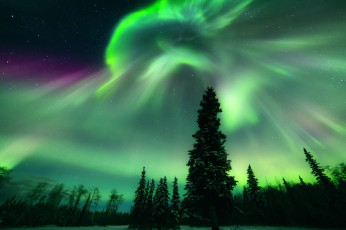 Картинка природа северное+сияние простор