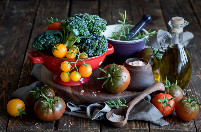 Обои картинки фото еда, натюрморт, снедь, томаты, помидоры