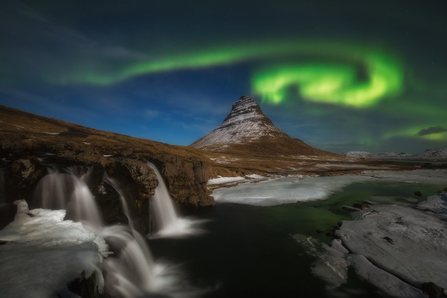 Обои картинки фото природа, северное сияние, простор