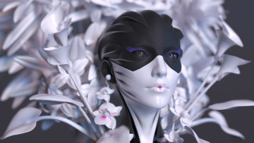 Картинка 3д+графика существа+ creatures девушка фон существо цветы