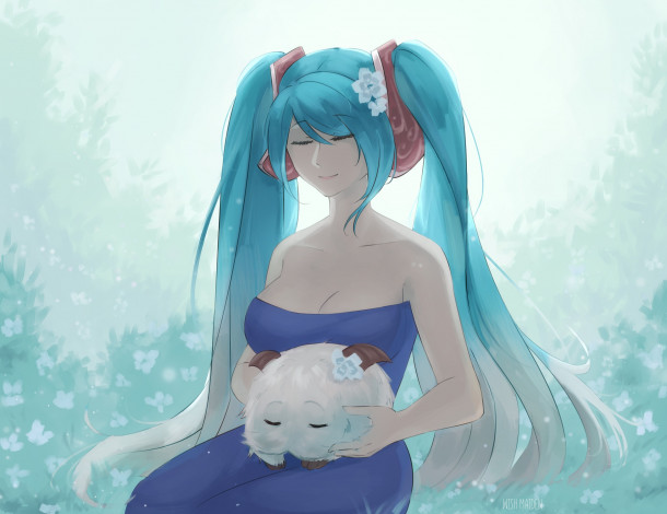 Обои картинки фото видео игры, league of legends, сона, поро