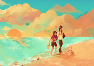 Картинка аниме mo+dao+zu+shi вэй усянь лань ванцзы ребенок море облака пляж