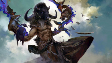 Картинка видео+игры master+of+magic шаман звери чаша небо