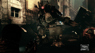 Картинка видео+игры afterfall +insanity человек оружие монстр город