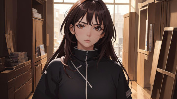 Картинка аниме unknown +другое+ нейросети графика нейроарт ai art нейронные сети рисунки нейро искусство красивая девушка в комнате