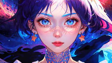 Картинка аниме unknown +другое+ нейросети графика нейроарт ai art нейронные сети рисунки нейро искусство лицо девушки