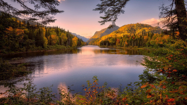 Обои картинки фото malbaie river, laurentian mountains, quebec, природа, реки, озера, malbaie, river, laurentian, mountains