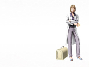 обоя видео игры, breakdown, женщина, ученый, очки, халат, чемодан