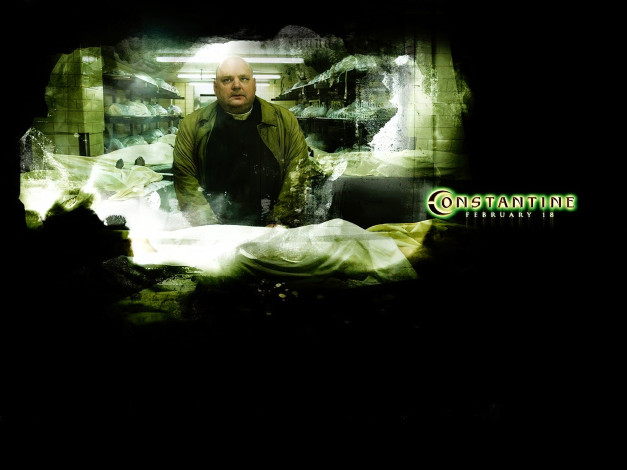 Обои картинки фото кино фильмы, constantine, священник, полки