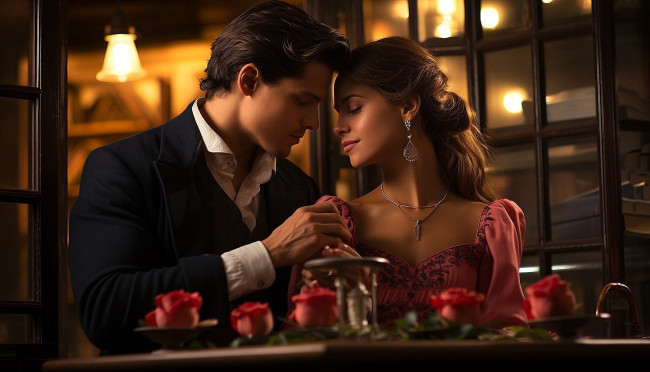 Обои картинки фото 3д графика, романтика , romantics, влюбленные