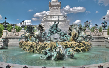 Картинка bordeaux france города фонтаны