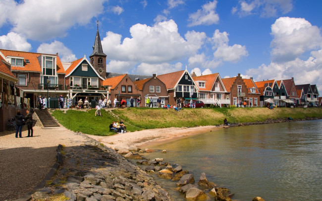 Обои картинки фото volendam, holland, города, улицы, площади, набережные