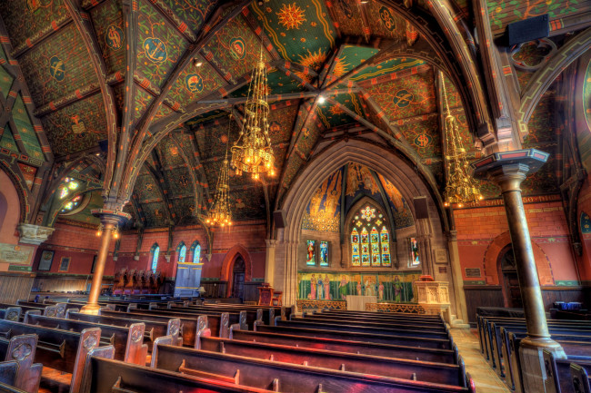 Обои картинки фото интерьер, убранство, роспись, храма