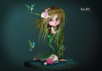 Картинка 3д графика creatures существа русалка