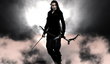 Картинка 3д графика amazon амазонки лук облака девушка