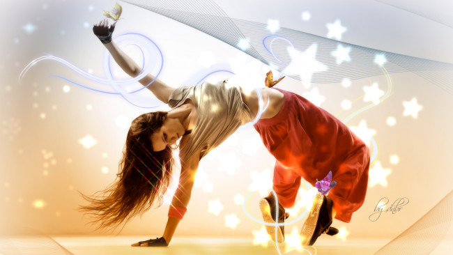 Обои картинки фото разное, компьютерный, дизайн, бабочки, девушка, графика, линии