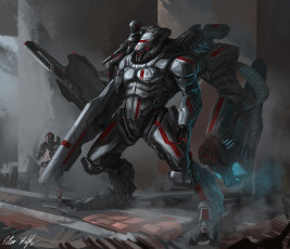 Картинка фэнтези роботы +киборги +механизмы робот