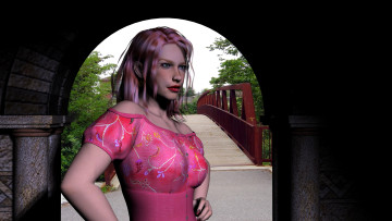 Картинка 3д+графика люди+ people девушка взгляд