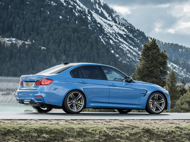 Обои картинки фото автомобили, bmw, синий, 2014г, uk-spec, f80, m3