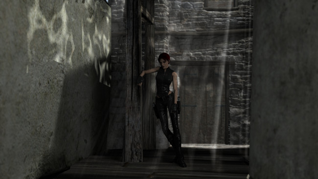 Обои картинки фото 3д графика, фантазия , fantasy, взгляд, оружие, девушка