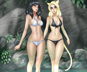 Картинка рисованное -+другое девушки фон взгляд хвост