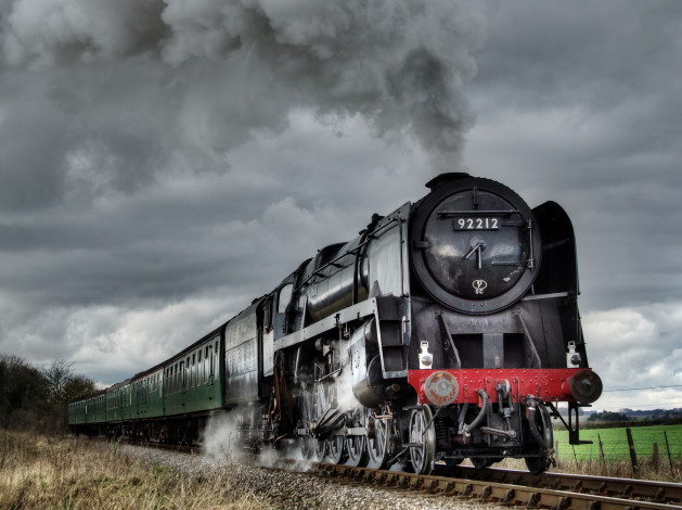 Обои картинки фото техника, паровозы, железная, паровоз, рельсы, дорога