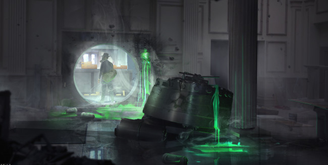 Обои картинки фото фэнтези, люди, грабитель, ограбление, храницище, банк