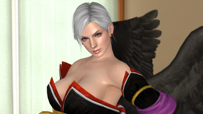 Обои картинки фото видео игры, dead or alive 5, девушка, взгляд, фон, демон