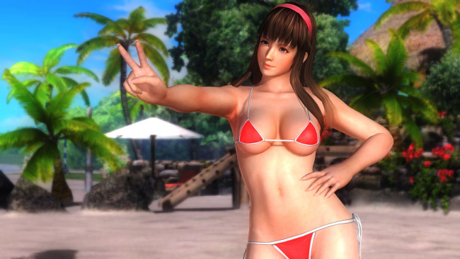 Обои картинки фото видео игры, dead or alive 5, девушка, взгляд, фон, жест