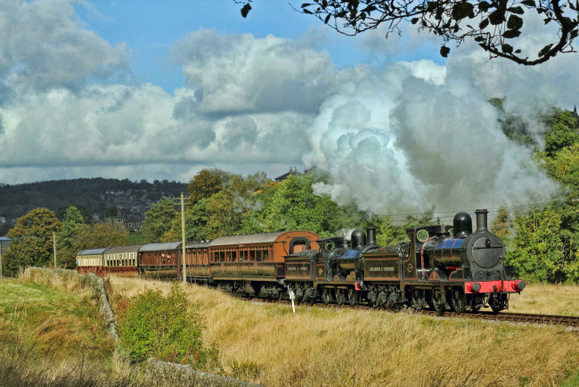 Обои картинки фото техника, паровозы, паровоз, рельсы, дорога, железная