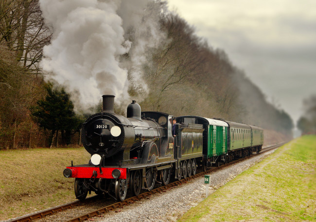 Обои картинки фото техника, паровозы, паровоз, рельсы, дорога, железная