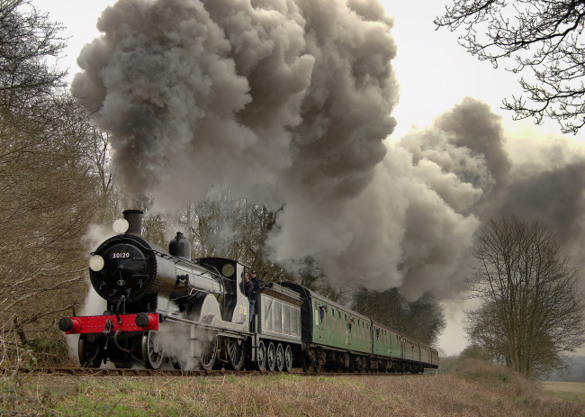 Обои картинки фото техника, паровозы, паровоз, рельсы, дорога, железная