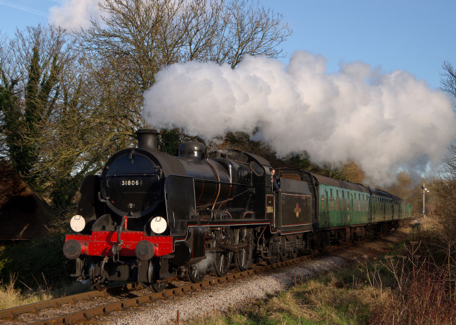 Обои картинки фото техника, паровозы, паровоз, рельсы, дорога, железная