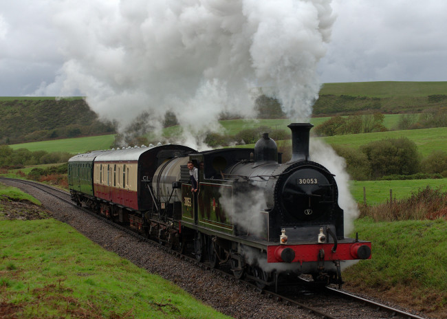 Обои картинки фото техника, паровозы, паровоз, рельсы, дорога, железная